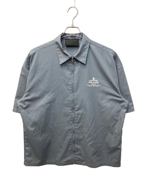 PRADA（プラダ）PRADA (プラダ) Technical Cotton Short-Sleeve Shirt/テクニカルコットンショートスリーブシャツ スカイブルー サイズ:Sの古着・服飾アイテム
