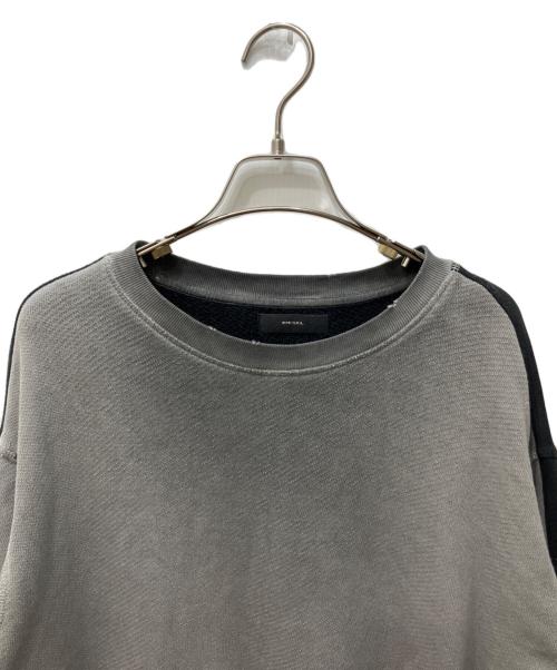 DIESEL（ディーゼル）DIESEL (ディーゼル) 切替スウェット ブラック×グレー サイズ:XSの古着・服飾アイテム