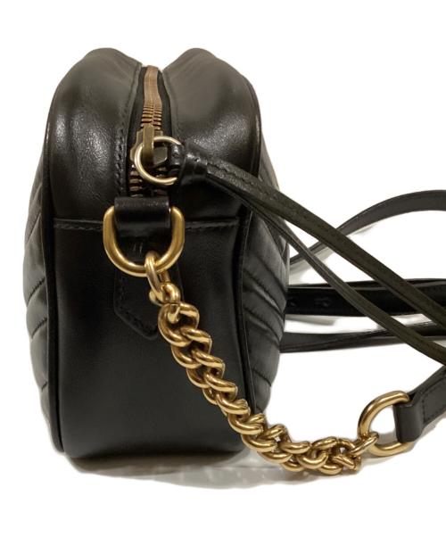 GUCCI（グッチ）GUCCI (グッチ) GGマーモント スモール カメラバッグ ブラックの古着・服飾アイテム
