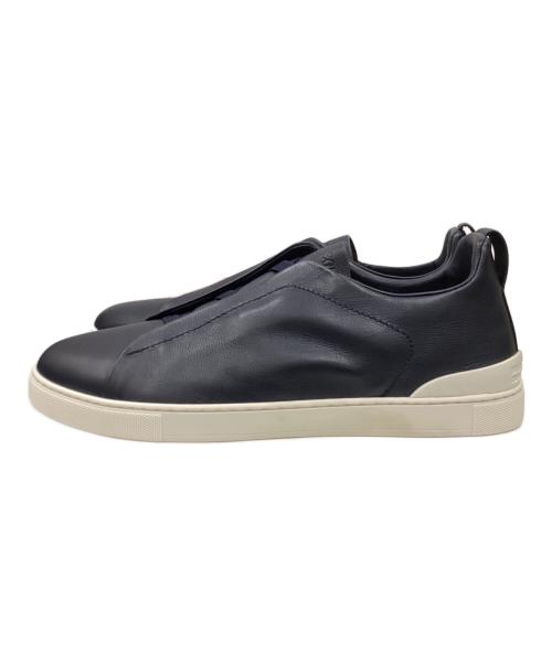 ZEGNA（ゼニア）ZEGNA (ゼニア) Triple Stitch™ SECONDSKIN sneakers / レザースニーカー ホワイト×ネイビー サイズ:１０　1／２の古着・服飾アイテム