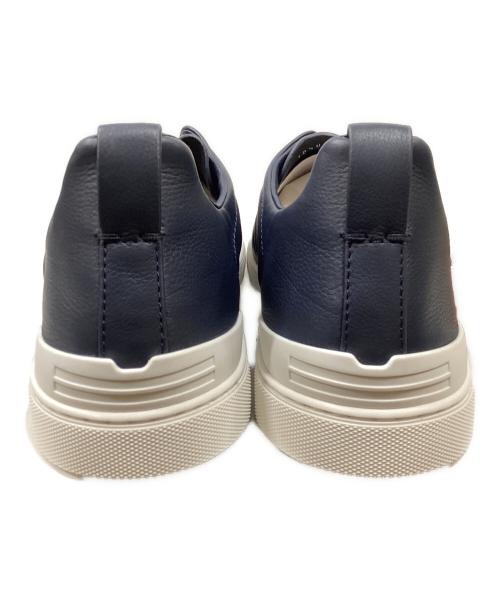 ZEGNA（ゼニア）ZEGNA (ゼニア) Triple Stitch™ SECONDSKIN sneakers / レザースニーカー ホワイト×ネイビー サイズ:１０　1／２の古着・服飾アイテム