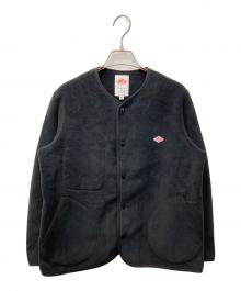 DANTON（ダントン）の古着「フリースカラーレスジャケット」｜ブラック