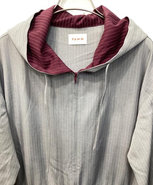 PAMM（パム）PAMM (パム) 肌色のストライプジャンプスーツ グレー サイズ:FREEの古着・服飾アイテム