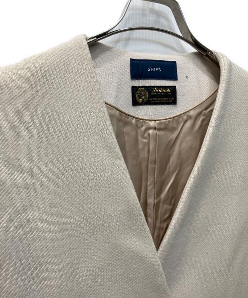 SHIPS（シップス）SHIPS (シップス) BELLANDI ノーカラーコート ベージュ サイズ:36の古着・服飾アイテム