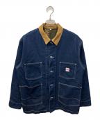 EDWINエドウィン）の古着「ブランケットワークコート」｜ブラウン×インディゴ