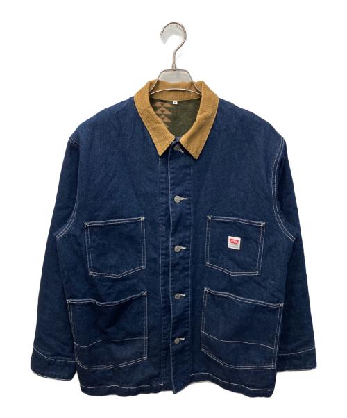 EDWIN（エドウィン）EDWIN (エドウィン) ブランケットワークコート ブラウン×インディゴ サイズ:Mの古着・服飾アイテム