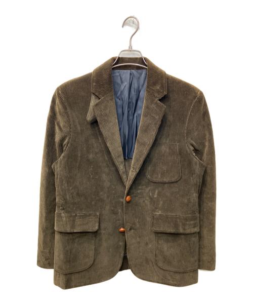 maison kitsune（メゾンキツネ）MAISON KITSUNE (メゾンキツネ) コーデュロイ段返りジャケット カーキ サイズ:46の古着・服飾アイテム