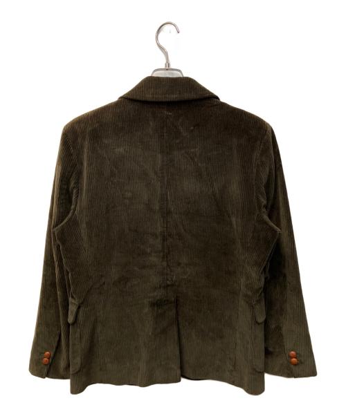 maison kitsune（メゾンキツネ）MAISON KITSUNE (メゾンキツネ) コーデュロイ段返りジャケット カーキ サイズ:46の古着・服飾アイテム
