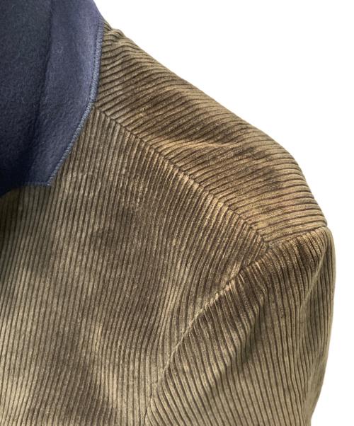 maison kitsune（メゾンキツネ）MAISON KITSUNE (メゾンキツネ) コーデュロイ段返りジャケット カーキ サイズ:46の古着・服飾アイテム