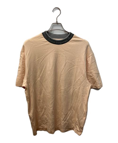 Acne studios（アクネ ストゥディオズ）Acne studios (アクネ ストゥディオズ) アーチロゴネックTシャツ ベージュ サイズ:Sの古着・服飾アイテム