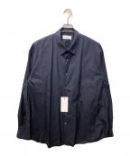 WELLDERウェルダー）の古着「シルク混ワイドシルエットシャツ」｜ネイビー