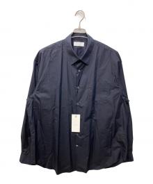 WELLDER（ウェルダー）の古着「シルク混ワイドシルエットシャツ」｜ネイビー