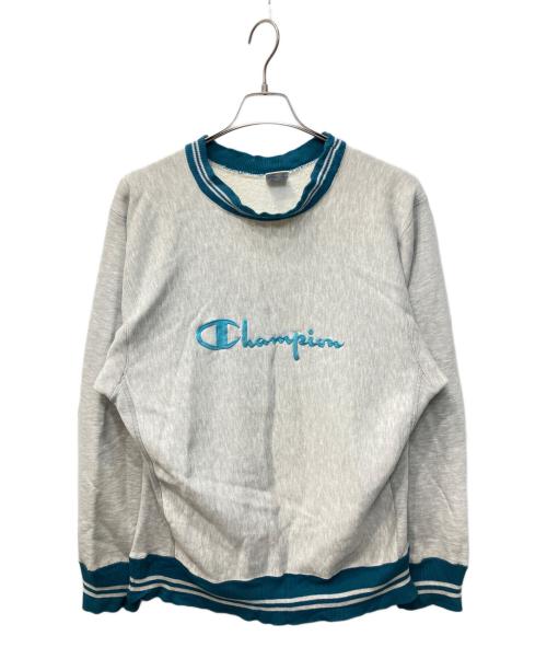 Champion REVERSE WEAVE（チャンピオン リバース ウィーブ）Champion REVERSE WEAVE (チャンピオン リバース ウィーブ) 90's ラインリブ刺繍スウェット ブラウン サイズ:Mの古着・服飾アイテム