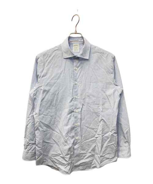 BROOKS BROTHERS（ブルックスブラザーズ）BROOKS BROTHERS (ブルックスブラザーズ) チェックレギュラーカラーシャツ ブルー サイズ:15.5-32の古着・服飾アイテム
