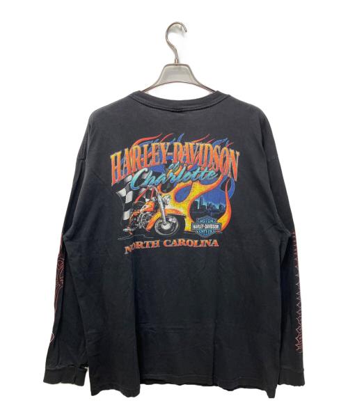 HARLEY-DAVIDSON（ハーレーダビッドソン）HARLEY-DAVIDSON (ハーレーダビッドソン) スカルライダー×トライバルロゴ4面プリントカットソー ブラック サイズ:2XLの古着・服飾アイテム