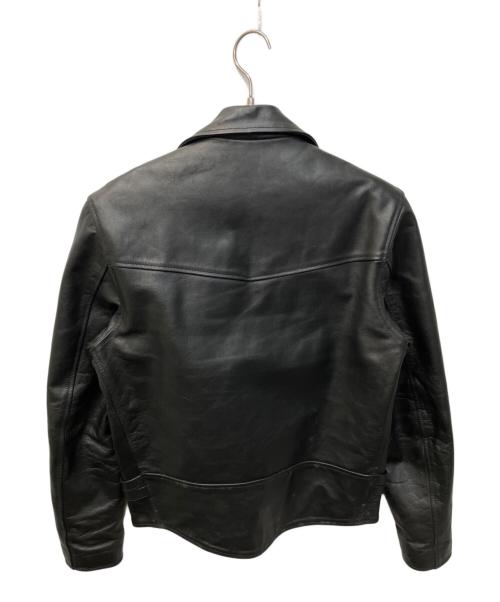 HORN WORKS（ホーンワークス）HORN WORKS (ホーンワークス) バッファローレザーダブルライダースジャケット ブラック サイズ:Lの古着・服飾アイテム
