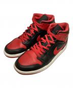 NIKEナイキ）の古着「Air Jordan 1 Mid BredToe スニーカー　（エアジョーダン 1 ミッド ブレッドトゥ）」｜レッド×ブラック