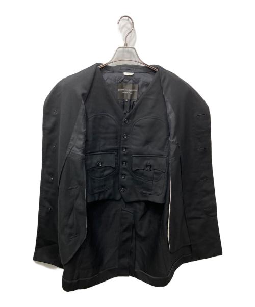 COMME des GARCONS HOMME PLUS（コムデギャルソンオムプリュス）COMME des GARCONS HOMME PLUS (コムデギャルソンオムプリュス) ジレドッキングコート ブラック サイズ:Ｓの古着・服飾アイテム