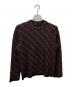 COMME des GARCONS HOMME PLUS（コムデギャルソンオムプリュス）の古着「バイアス編み総柄モックネックニット」｜グレー×レッド