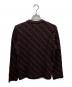 COMME des GARCONS HOMME PLUS (コムデギャルソンオムプリュス) バイアス編み総柄モックネックニット グレー×レッド サイズ:表記なし(実寸をご確認ください)：26000円