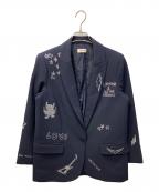 Zadig&Voltaireザディグエヴォルテール）の古着「ラインストーン装飾テーラードジャケット」｜ネイビー