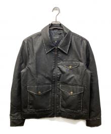 BANANA REPUBLIC（バナナリパブリック）の古着「ヴィーガンレザージップジャケット」｜ブラック