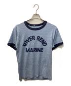 USEDユーズド）の古着「リンガーTシャツ」｜スカイブルー