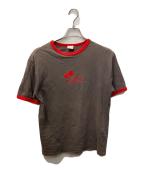 USEDユーズド）の古着「リンガーTシャツ」｜レッド×ブラウン