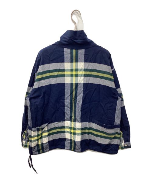 BEAMS BOY（ビームスボーイ）BEAMS BOY (ビームスボーイ) プルオーバーチェックシャツ ネイビー サイズ:記載なし(実寸参照)の古着・服飾アイテム