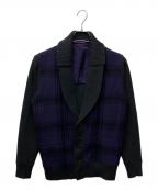 PAUL SMITHポールスミス）の古着「ニットジャケット」｜パープル×グレー