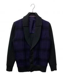 PAUL SMITH（ポールスミス）の古着「ニットジャケット」｜パープル×グレー