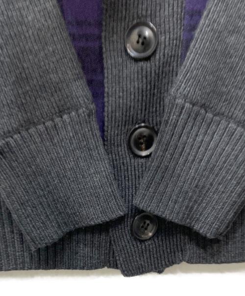 PAUL SMITH（ポールスミス）Paul Smith (ポールスミス) ニットジャケット パープル×グレー サイズ:Mの古着・服飾アイテム