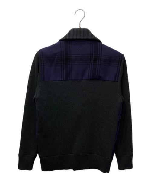 PAUL SMITH（ポールスミス）Paul Smith (ポールスミス) ニットジャケット パープル×グレー サイズ:Mの古着・服飾アイテム