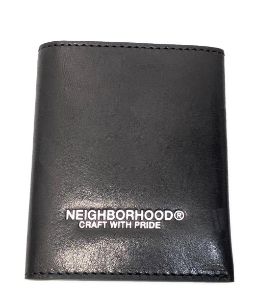 NEIGHBORHOOD（ネイバーフッド）NEIGHBORHOOD (ネイバーフッド) Leather Micro Wallet / 2つ折り財布　(レザーマイクロウォレット) ブラックの古着・服飾アイテム