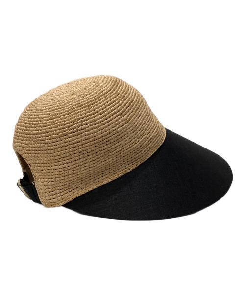 HELEN KAMINSKI（ヘレンカミンスキー）HELEN KAMINSKI (ヘレンカミンスキー) BLAISE RAFFIA LINEN CAP　（ブレイズ ラフィア＆リネンキャップ） ブラックの古着・服飾アイテム