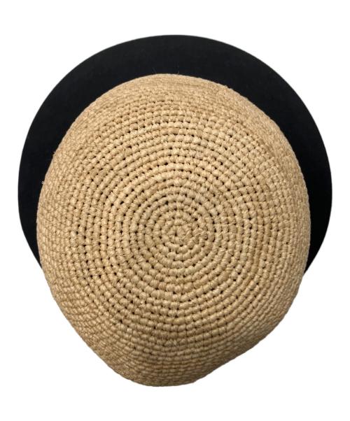 HELEN KAMINSKI（ヘレンカミンスキー）HELEN KAMINSKI (ヘレンカミンスキー) BLAISE RAFFIA LINEN CAP　（ブレイズ ラフィア＆リネンキャップ） ブラックの古着・服飾アイテム