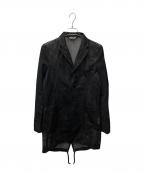 COMME des GARCONS HOMME DEUXコムデギャルソン オム ドゥ）の古着「メッシュ切替ハーフコート」｜ブラック