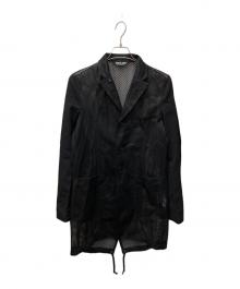 COMME des GARCONS HOMME DEUX（コムデギャルソン オム ドゥ）の古着「メッシュ切替ハーフコート」｜ブラック