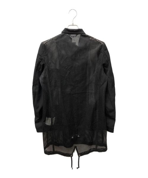 COMME des GARCONS HOMME DEUX（コムデギャルソン オム ドゥ）COMME des GARCONS HOMME DEUX (コムデギャルソン オム ドゥ) メッシュ切替ハーフコート ブラック サイズ:Mの古着・服飾アイテム