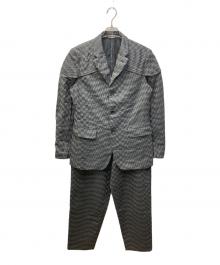 COMME des GARCONS HOMME DEUX（コムデギャルソン オム ドゥ）の古着「変形市松ジャケット&イージーパンツ セットアップ」｜グレー