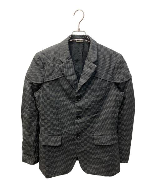 COMME des GARCONS HOMME DEUX（コムデギャルソン オム ドゥ）COMME des GARCONS HOMME DEUX (コムデギャルソン オム ドゥ) 変形市松ジャケット&イージーパンツ セットアップ グレー サイズ:S/Sの古着・服飾アイテム