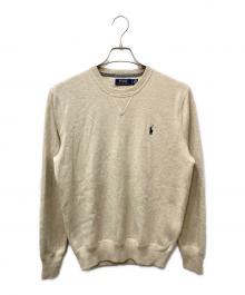 POLO RALPH LAUREN（ポロ・ラルフローレン）の古着「ポニーポイント コットンクルーネックニット」｜ベージュ