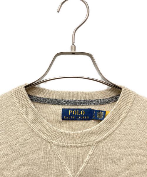 POLO RALPH LAUREN（ポロ・ラルフローレン）POLO RALPH LAUREN (ポロ・ラルフローレン) ポニーポイント コットンクルーネックニット ベージュ サイズ:Ｓの古着・服飾アイテム