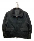 Yohji Yamamoto pour hommeヨウジヤマモト プールオム）の古着「ボアカラーフライトジャケット」｜ブラック