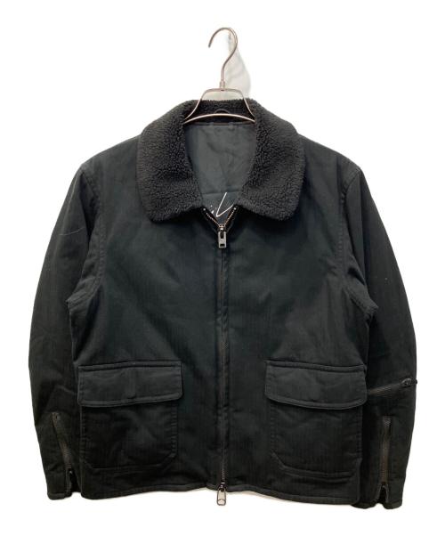 Yohji Yamamoto pour homme（ヨウジヤマモト プールオム）Yohji Yamamoto pour homme (ヨウジヤマモト プールオム) ボアカラーフライトジャケット ブラック サイズ:2の古着・服飾アイテム