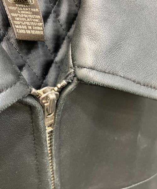 COACH（コーチ）COACH (コーチ) レザージップジャケット ブラック サイズ:Lの古着・服飾アイテム