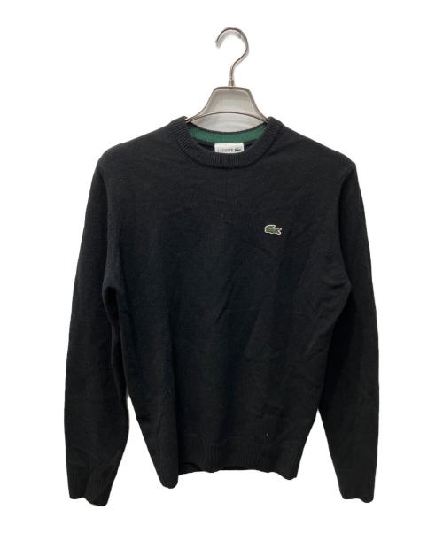 LACOSTE（ラコステ）LACOSTE (ラコステ) サスティナブルウールニットワンポイントセーター ブラック サイズ:Ｓの古着・服飾アイテム