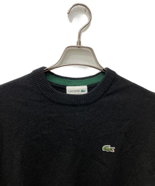 LACOSTE（ラコステ）LACOSTE (ラコステ) サスティナブルウールニットワンポイントセーター ブラック サイズ:Ｓの古着・服飾アイテム