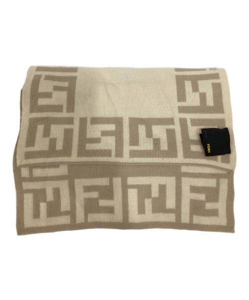 FENDI（フェンディ）FENDI (フェンディ) ズッカ柄マフラー ベージュの古着・服飾アイテム