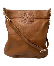 TORY BURCH（トリーバーチ）の古着「オールレザースクエア型ショルダーバッグ」｜ブラウン